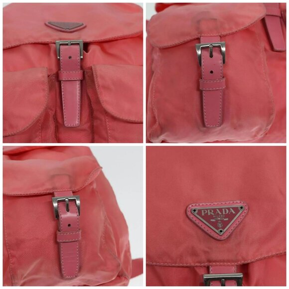 PRADA Backpack Nylon Pink Silver Auth main image 14